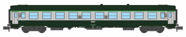 REE Modeles NW-145 - French SNCF Coach Class UIC CAR B10 Green/Grey White and Corail Logo Era V